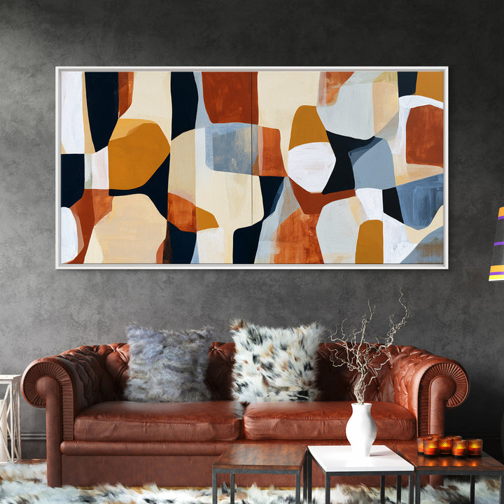 Abstract Composition in Appetite Friendly Warm Tones Canvas Print, Dining Room Art, Fall Decor, Dining Room Decor, Abstract Art, DRA-2x1-48