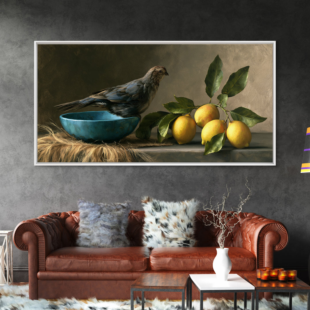 Italian Lemon Branch Canvas Print, Dining Room Art, Wall Art, Dining Room Decor, Watercolor Art, Dining, Printable Art, DRA-2x1-49