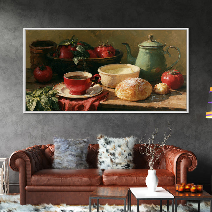 Coffee and Pastry Scene for Breakfast Nook Canvas Print, Dining Room Art, Room Decor, Dining Room Decor, Fine Art, Dining, DRA-2x1-58