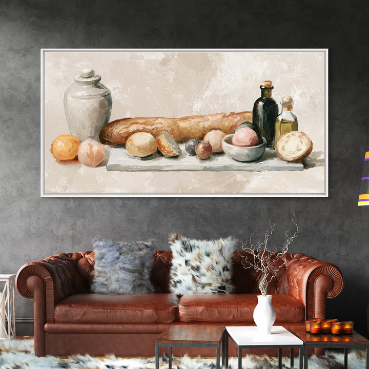 French Bistro Food Illustration Without Text Canvas Print, Dining Room Art, Art Print, Dining Room Decor, Fine Art, Dining, DRA-2x1-78