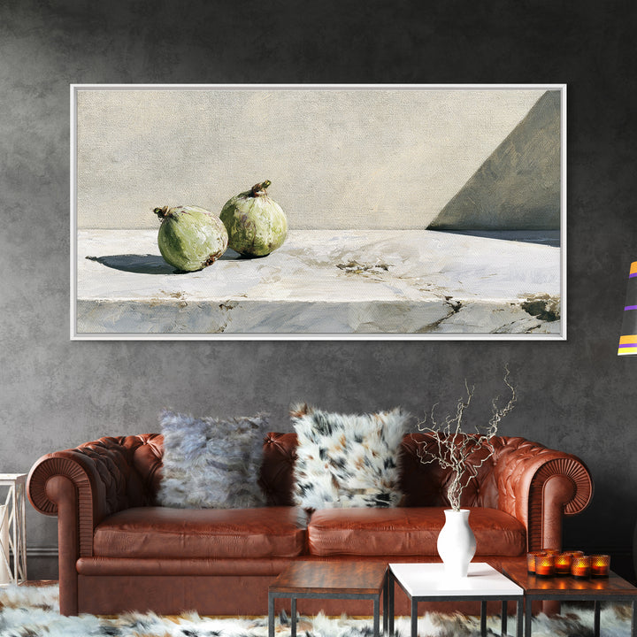 Figs on Marble Framed Canvas Print, Dining Room Art, Print, Dining Room Decor, Dining, Living Room Decor, Abstract Wall Art, DRA-2x1-91