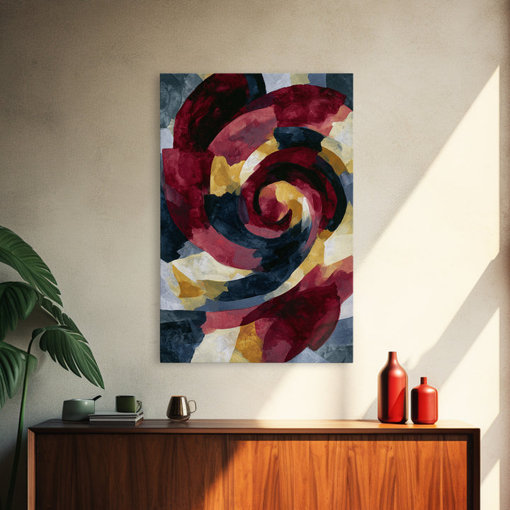 Abstract Red Wine Swirl Framed Canvas Print, Dining Room Art, Gallery Decor, Dining Room Decor, Dining, Minimalist Decor, DRA-2x3-26