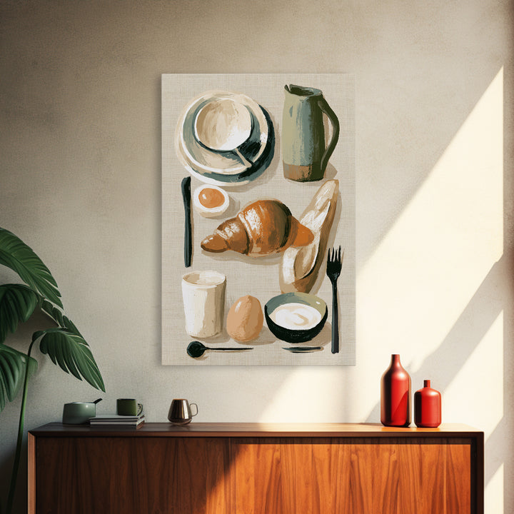 French Bistro Food Illustration Without Text Canvas Print, Dining Room Art, Fine Art Print, Dining Room Decor, Dining, DRA-2x3-42
