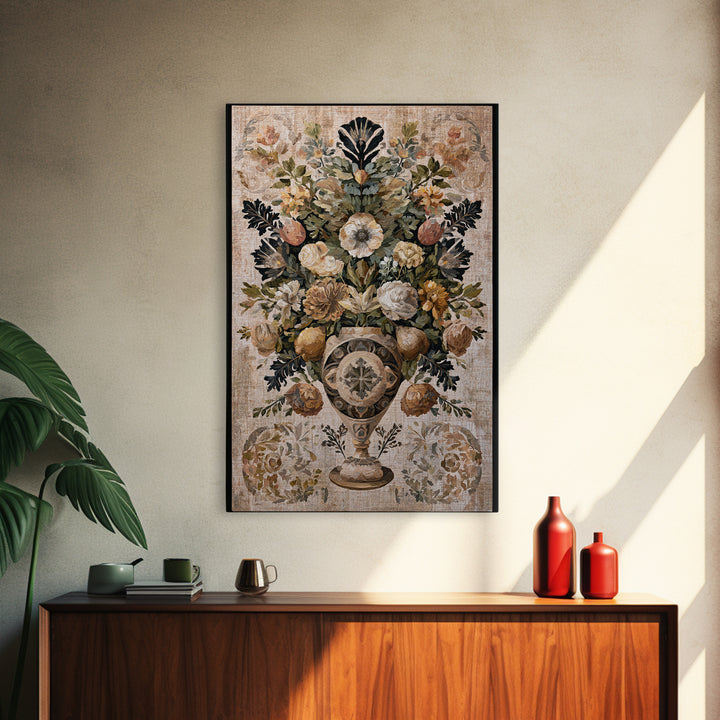 Classic Dutch Feast Arrangement Framed Canvas Print, Dining Room Art, Food Art, Dining Room Decor, Oil Painting, Dining, DRA-2x3-51