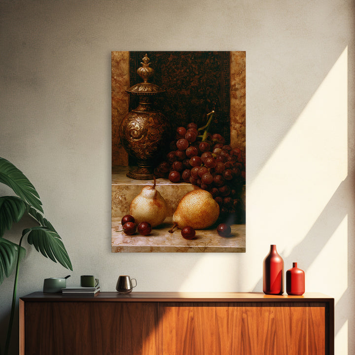 Classical Fruit Still Life Canvas Print, Dining Room Art, Canvas Wall Art, Dining Room Decor, Oil Painting, Dining, DRA-2x3-57
