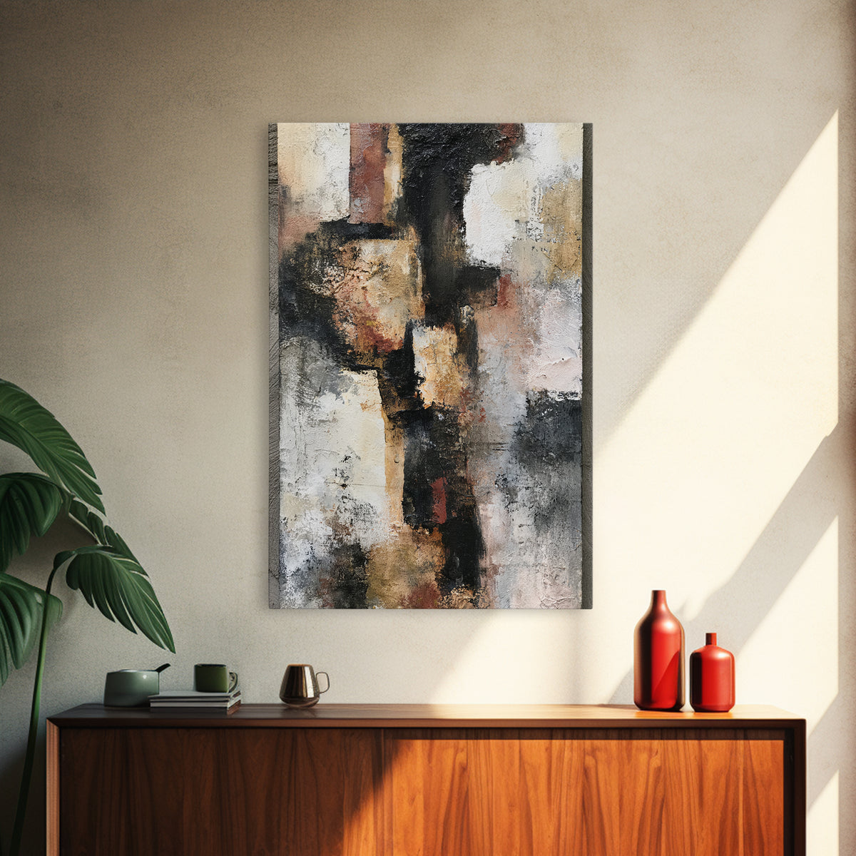 Abstract Composition in Appetite Friendly Warm Tones Canvas Print, Dining Room Art, Statement Artwork, Dining Room Decor, DRA-2x3-60