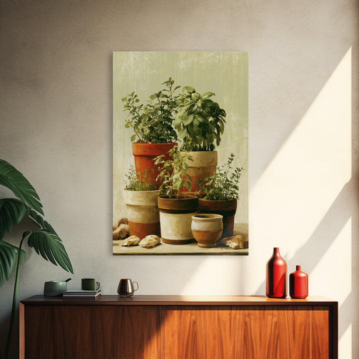 Modern Kitchen Herbs Canvas Print, Dining Room Art, Fall Decor, Dining Room Decor, Dining, Kitchen Art, Living Room Decor, DRA-2x3-65