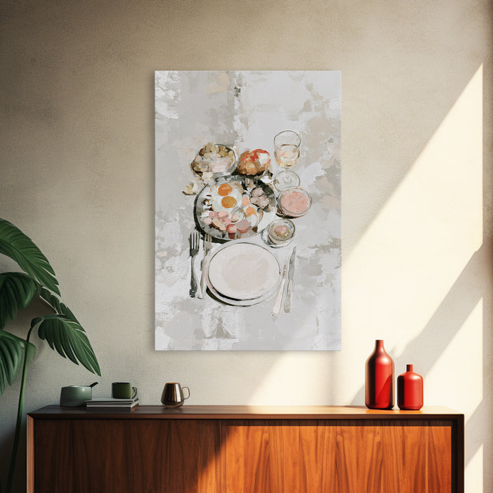 French Bistro Food Illustration Without Text Canvas Print, Dining Room Art, Room Decor, Dining Room Decor, Oil Painting, Dining, DRA-2x3-66