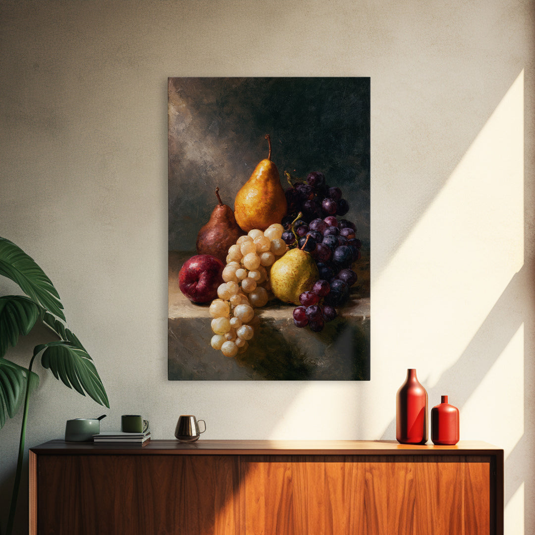 Classical Fruit Still Life Canvas Print, Dining Room Art, Canvas Wall Art, Dining Room Decor, Oil Painting, Dining, DRA-2x3-81