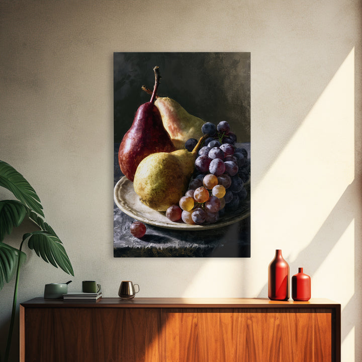Classical Fruit Still Life Canvas Print, Dining Room Art, Art Print, Dining Room Decor, Fine Art, Dining, Abstract Art, DRA-2x3-9