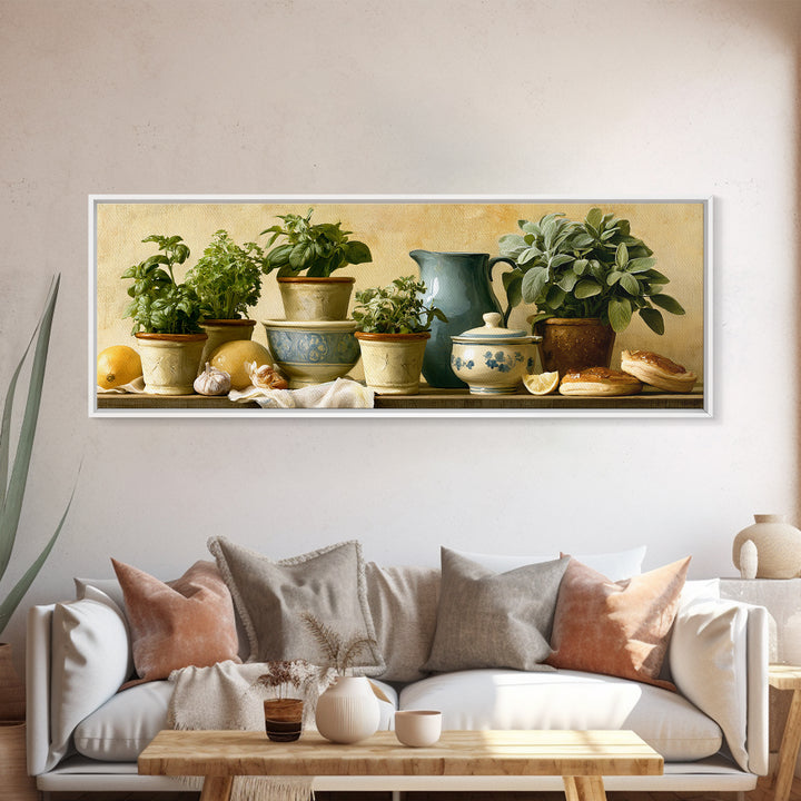 Modern Kitchen Herbs Canvas Print, Dining Room Art, Printable Art, Dining Room Decor, Abstract Art, Dining, Coastal Wall Art, DRA-3x1-25