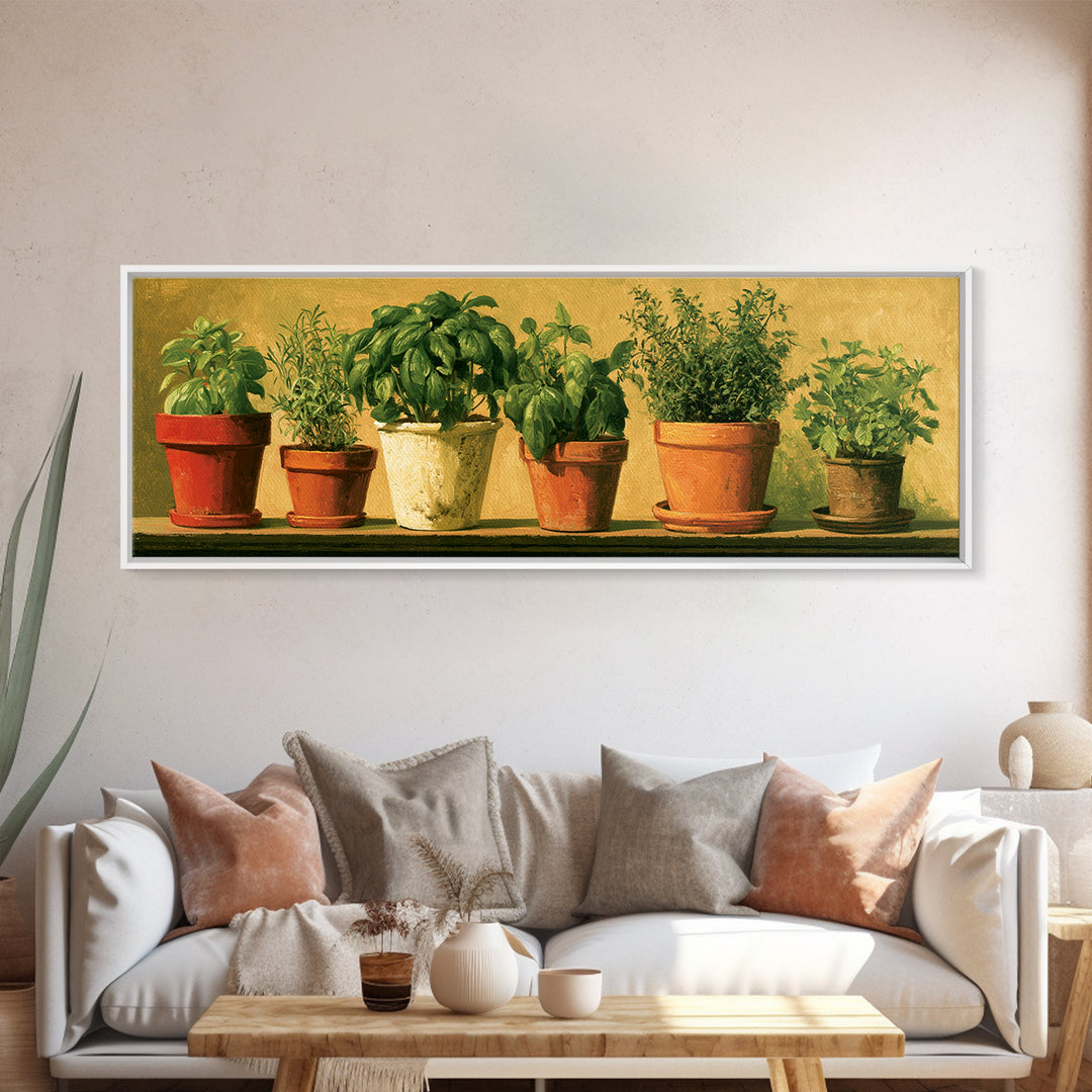 Modern Kitchen Herbs Canvas Print, Dining Room Art, Printable Art, Dining Room Decor, Abstract Art, Dining, Coastal Wall Art, DRA-3x1-49