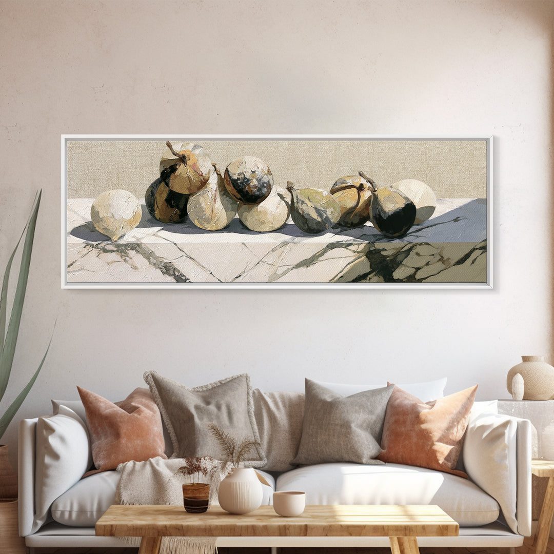 Figs on Marble Framed Canvas Print, Dining Room Art, Boho Decor, Dining Room Decor, Fine Art, Dining, Printable Wall Art, DRA-3x1-63