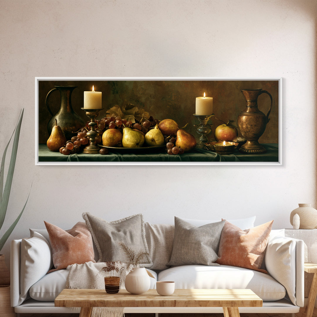 Classical Fruit Still Life Framed Canvas Print, Dining Room Art, Set of 3 Prints, Dining Room Decor, Oil Painting, Dining, DRA-3x1-89