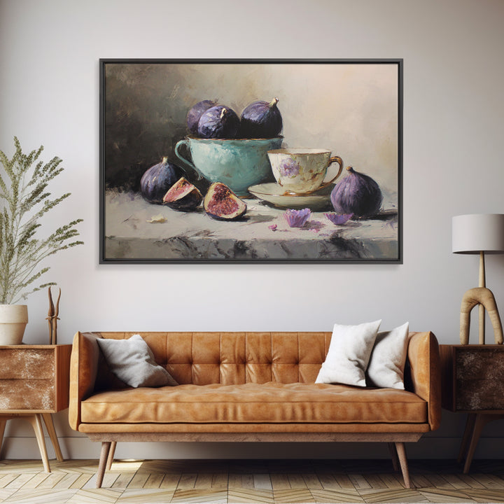 Pomegranate and Gold Leaf Botanical Study Canvas Print, Dining Room Art, Print, Dining Room Decor, Oil Painting, Dining, DRA-3x2-12