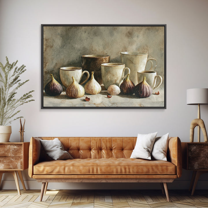 Coffee and Pastry Scene for Breakfast Nook Framed Canvas Print, Dining Room Art, Fall Decor, Dining Room Decor, Dining, DRA-3x2-18