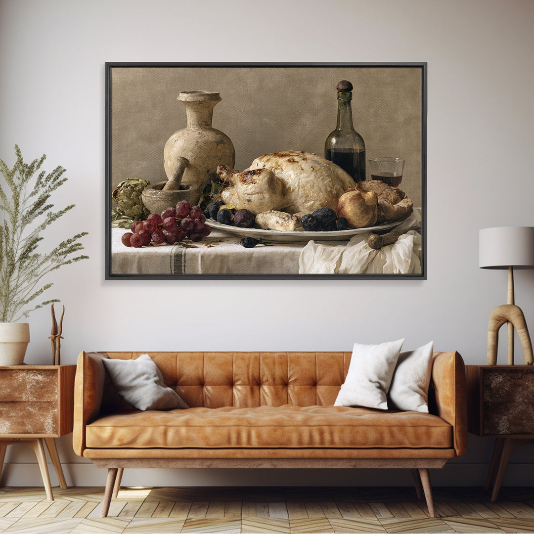 Classic Dutch Feast Arrangement Framed Canvas Print, Dining Room Art, Canvas Wall Art, Dining Room Decor, Fine Art, Dining, DRA-3x2-23