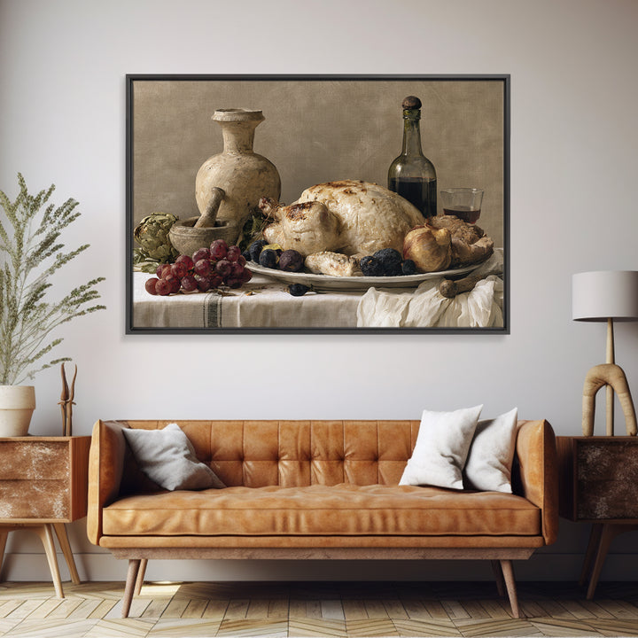 Classic Dutch Feast Arrangement Framed Canvas Print, Dining Room Art, Canvas Wall Art, Dining Room Decor, Fine Art, Dining, DRA-3x2-23