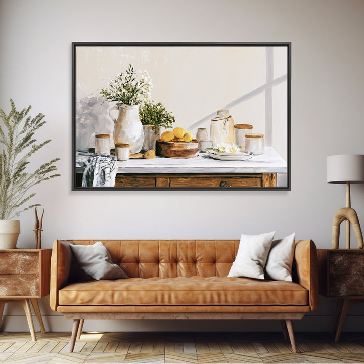 Sunlit Farmhouse Table Objects Without Room View Canvas Print, Dining Room Art, Living Room Decor, Dining Room Decor, Dining, DRA-3x2-45