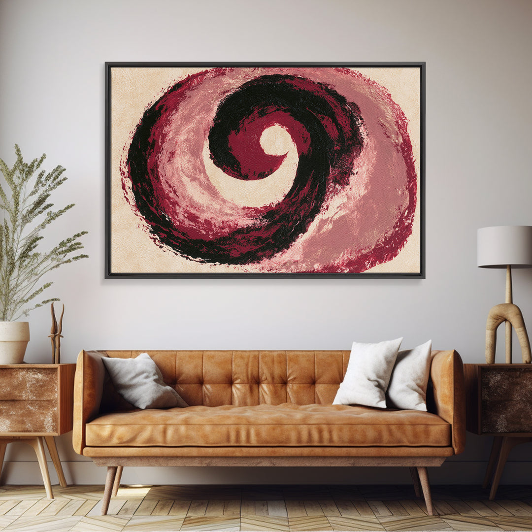 Abstract Red Wine Swirl Framed Canvas Print, Dining Room Art, Bedroom Decor, Dining Room Decor, Abstract Art, Dining, DRA-3x2-46