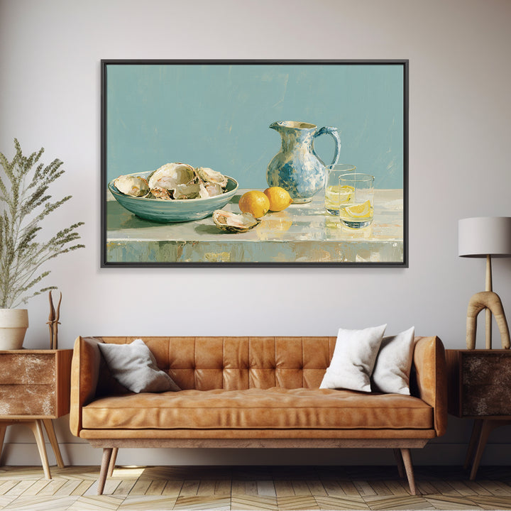 Shellfish and Lemon Still Life Canvas Print, Dining Room Art, Set of 3 Prints, Dining Room Decor, Dining, Fine Art Print, DRA-3x2-68