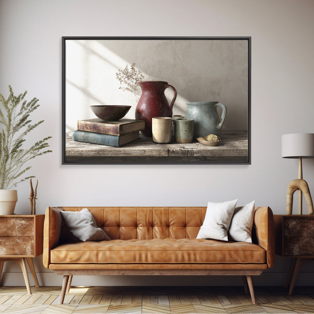 Sunlit Farmhouse Table Objects Without Room View Canvas Print, Dining Room Art, Living Room Decor, Dining Room Decor, Dining, DRA-3x2-69
