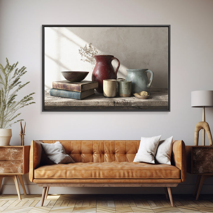Sunlit Farmhouse Table Objects Without Room View Canvas Print, Dining Room Art, Living Room Decor, Dining Room Decor, Dining, DRA-3x2-69