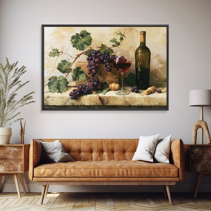 Botanical Grapevine with Leaves and Fruit Canvas Print, Dining Room Art, Set of 3 Prints, Dining Room Decor, Dining, DRA-3x2-97