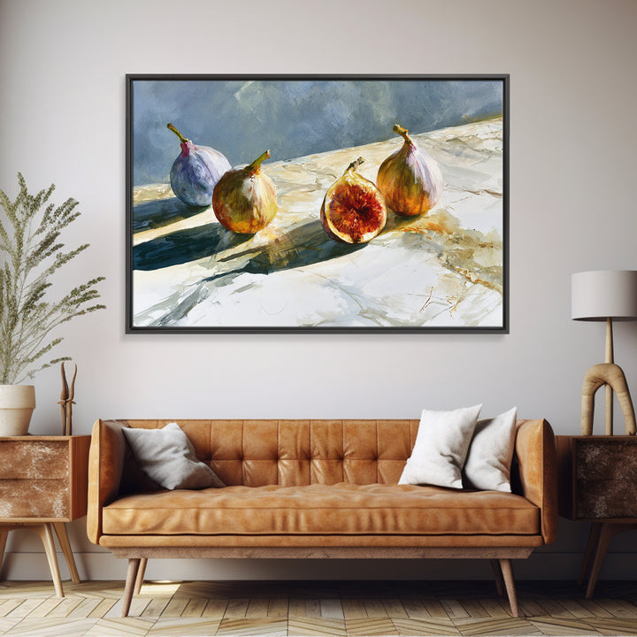 Figs on Marble Framed Canvas Print, Dining Room Art, Gallery Decor, Dining Room Decor, Fine Art, Dining, Minimalist Decor, DRA-3x2-99