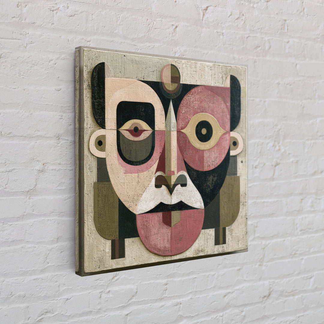 Abstract Mask with Playful Textures Canvas Print, Eclectic Art, Room Decor, Living Room Decor, Abstract Art, Eclectic, ECL-1x1-20