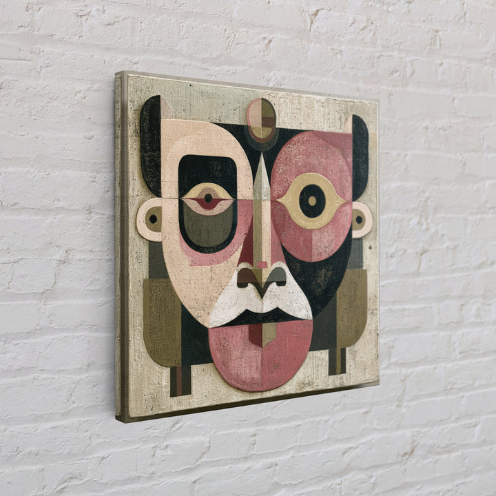 Abstract Mask with Playful Textures Canvas Print, Eclectic Art, Room Decor, Living Room Decor, Abstract Art, Eclectic, ECL-1x1-20