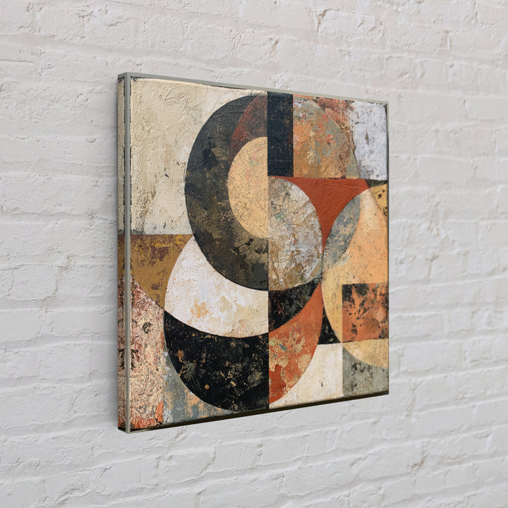Abstract Shapes Layered Framed Canvas Print, Eclectic Art, Art Prints, Living Room Decor, Fine Art, Eclectic, Abstract Art, ECL-1x1-28