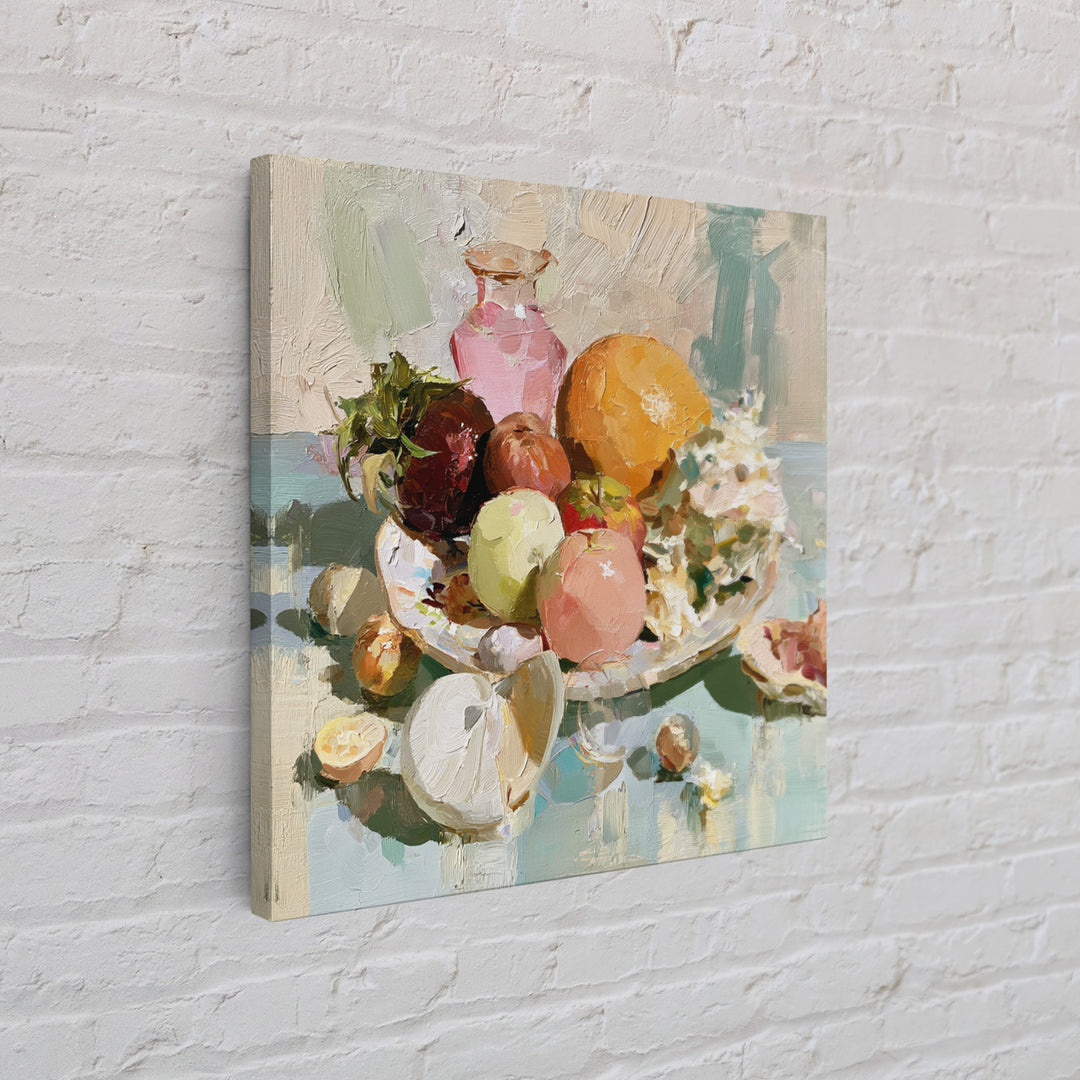 Bold Maximalist Still Life Framed Canvas Print, Eclectic Art, Modern Decor, Living Room Decor, Oil Painting, Eclectic, ECL-1x1-51