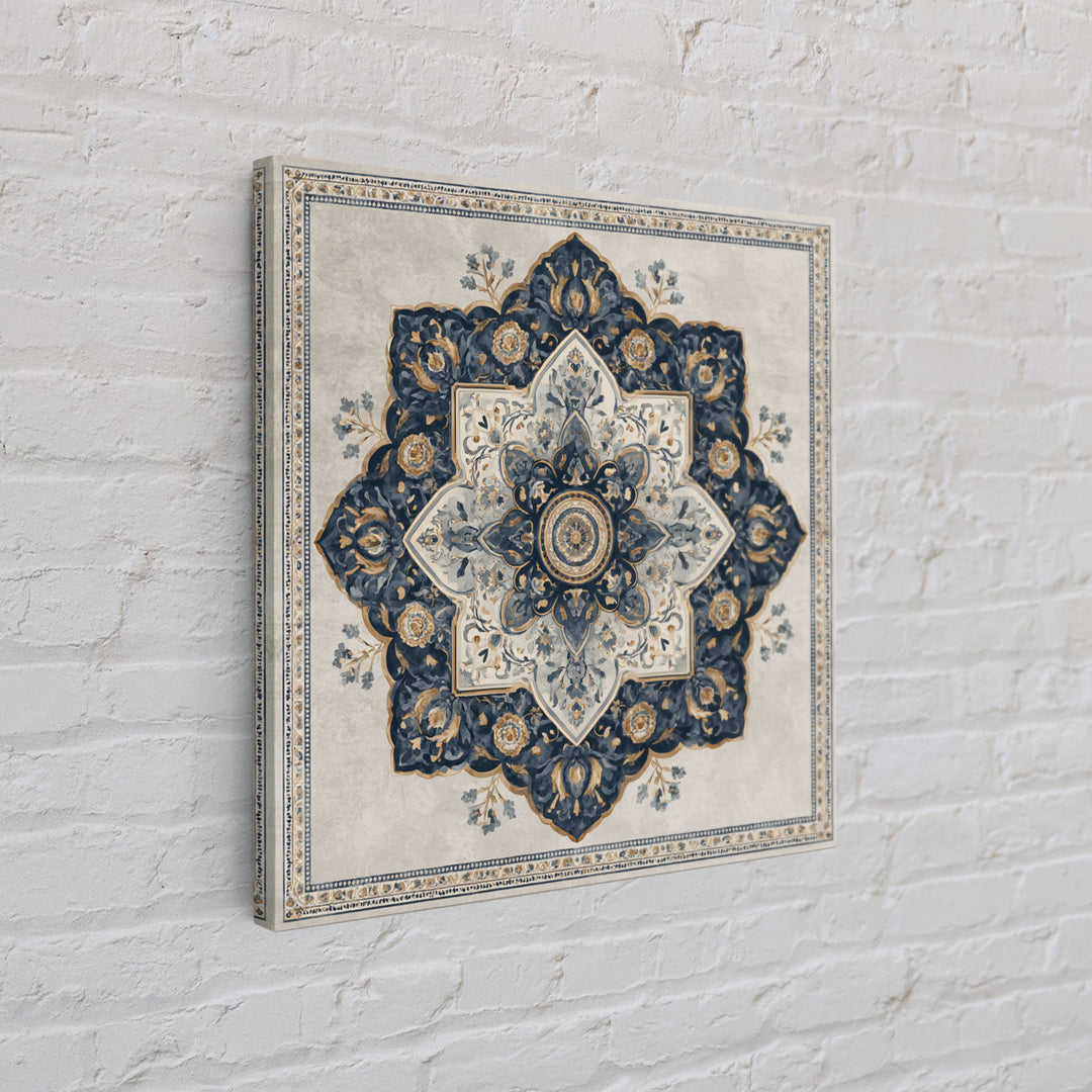 Layered Tapestry Pattern Framed Canvas Print, Eclectic Art, Portrait, Living Room Decor, Fine Art, Eclectic, Modern Decor, ECL-1x1-64