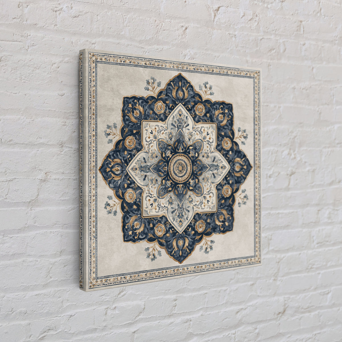 Layered Tapestry Pattern Framed Canvas Print, Eclectic Art, Portrait, Living Room Decor, Fine Art, Eclectic, Modern Decor, ECL-1x1-64