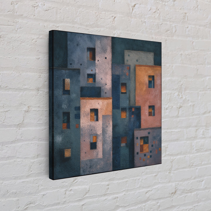 Playful Checkerboard Landscape Canvas Print, Eclectic Art, Boho, Living Room Decor, Oil Painting, Eclectic, Unique Wall Art, ECL-1x1-81