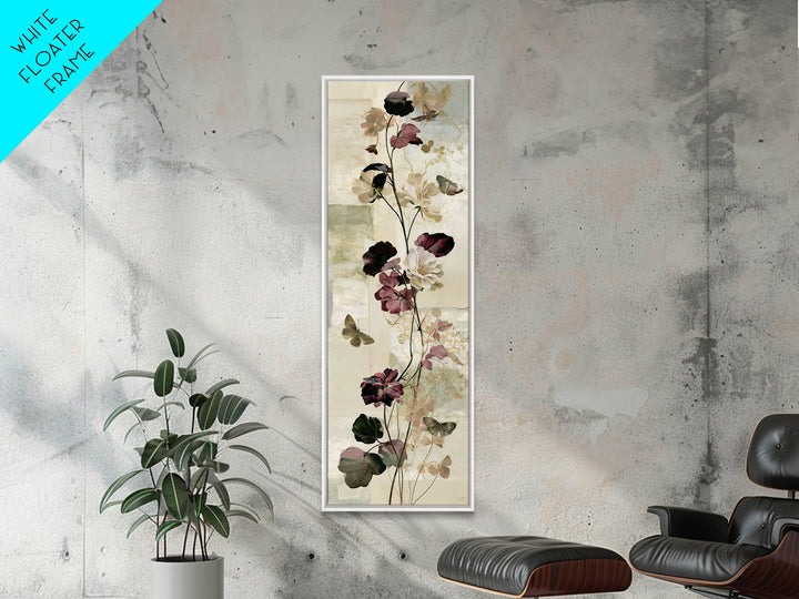 Botanical Collage with Butterflies and Old Paper Canvas Print, Eclectic Art, Wall Art, Living Room Decor, Fine Art, Eclectic, ECL-1x3-1