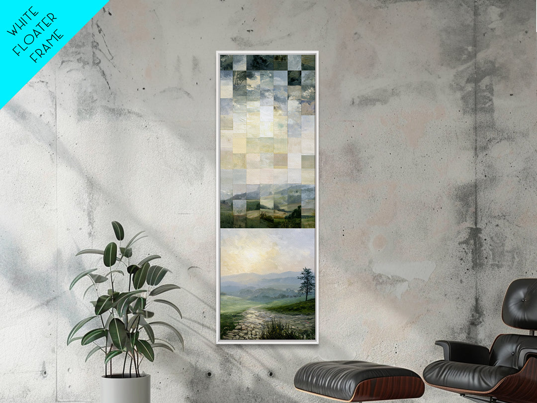Bohemian Patchwork Landscape Canvas Print, Eclectic Art, Artwork, Living Room Decor, Eclectic, Boho Decor, Gallery Decor, ECL-1x3-12