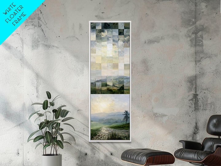 Bohemian Patchwork Landscape Canvas Print, Eclectic Art, Artwork, Living Room Decor, Eclectic, Boho Decor, Gallery Decor, ECL-1x3-12