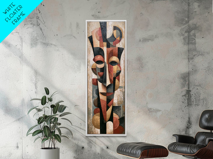 Abstract Mask with Playful Textures Canvas Print, Eclectic Art, Fine Art Print, Living Room Decor, Fine Art, Eclectic, ECL-1x3-56