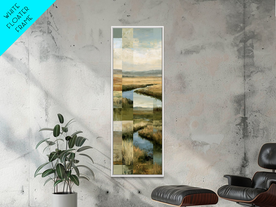 Bohemian Patchwork Landscape Canvas Print, Eclectic Art, Unique Wall Art, Living Room Decor, Fine Art, Eclectic, Home Decor, ECL-1x3-60