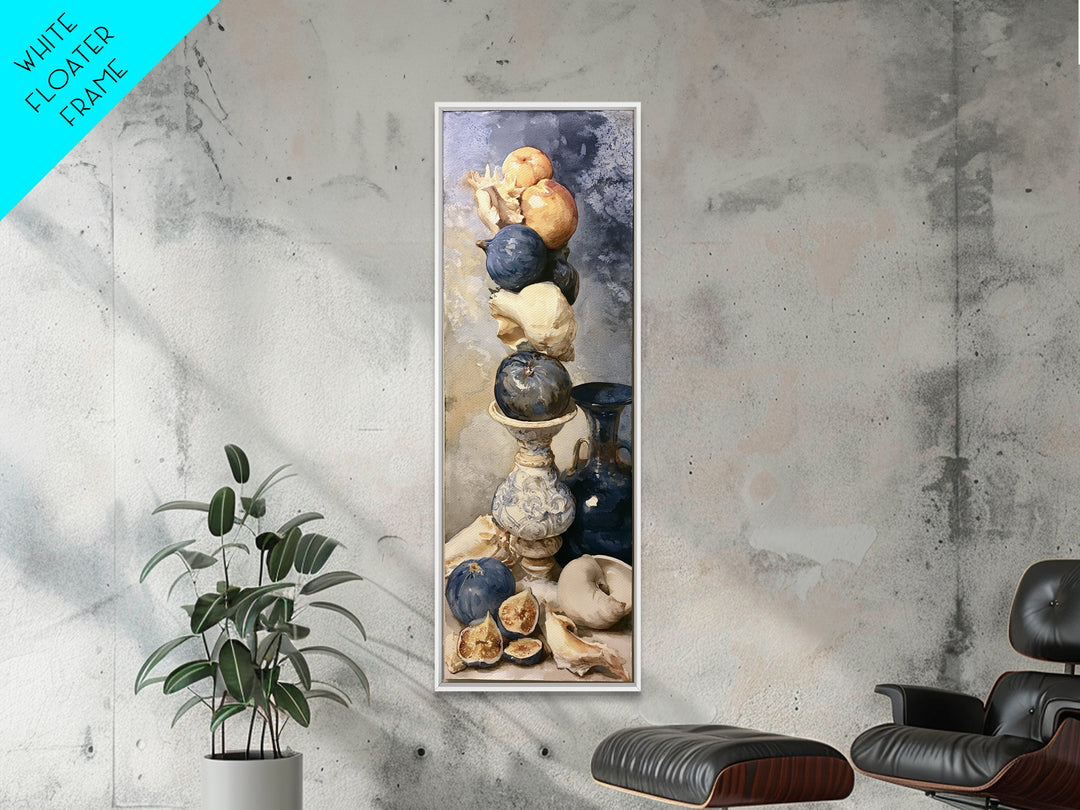 Bold Maximalist Still Life Framed Canvas Print, Eclectic Art, Oil Painting, Living Room Decor, Eclectic, Dopamine Decor, ECL-1x3-87