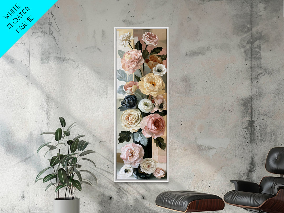 Retro Futurist Vase of Flowers Canvas Print, Eclectic Art, Living Room Decor, Watercolor Art, Eclectic, Abstract Art, ECL-1x3-94
