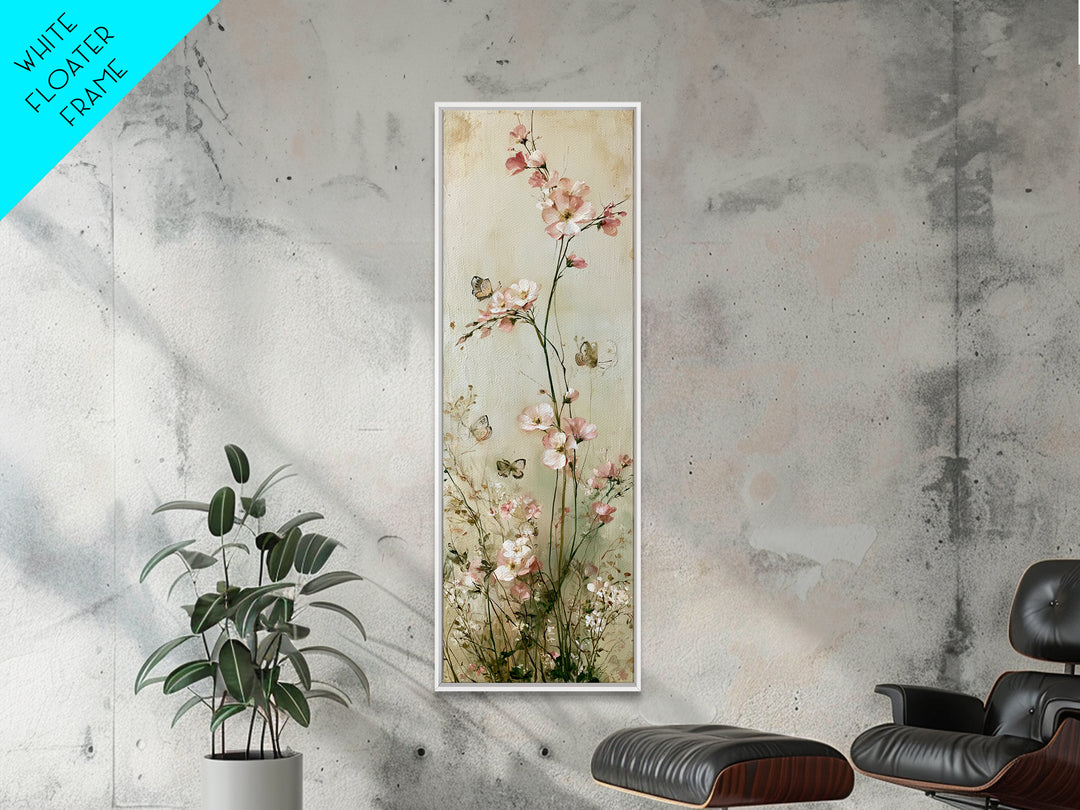 Botanical Collage with Butterflies and Old Paper Canvas Print, Eclectic Art, Printable, Living Room Decor, Fine Art, Eclectic, ECL-1x3-97