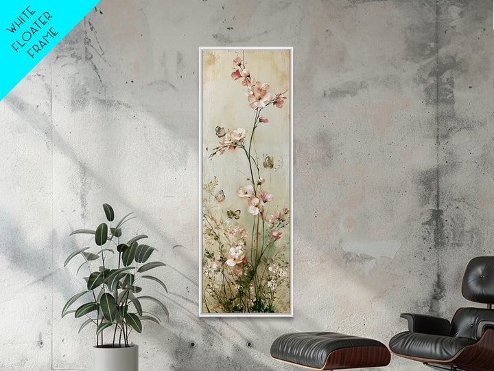 Botanical Collage with Butterflies and Old Paper Canvas Print, Eclectic Art, Printable, Living Room Decor, Fine Art, Eclectic, ECL-1x3-97