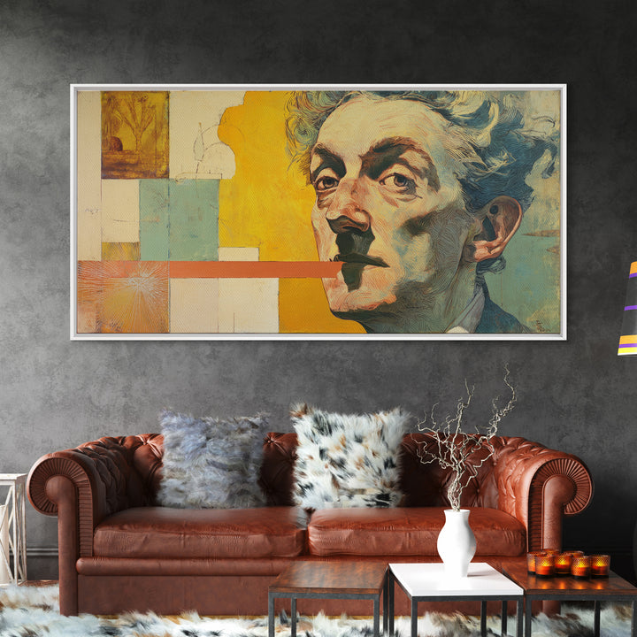 Abstract Shapes Layered Canvas Print, Eclectic Art, Digital Prints, Living Room Decor, Abstract Art, Eclectic, Original Art, ECL-2x1-48