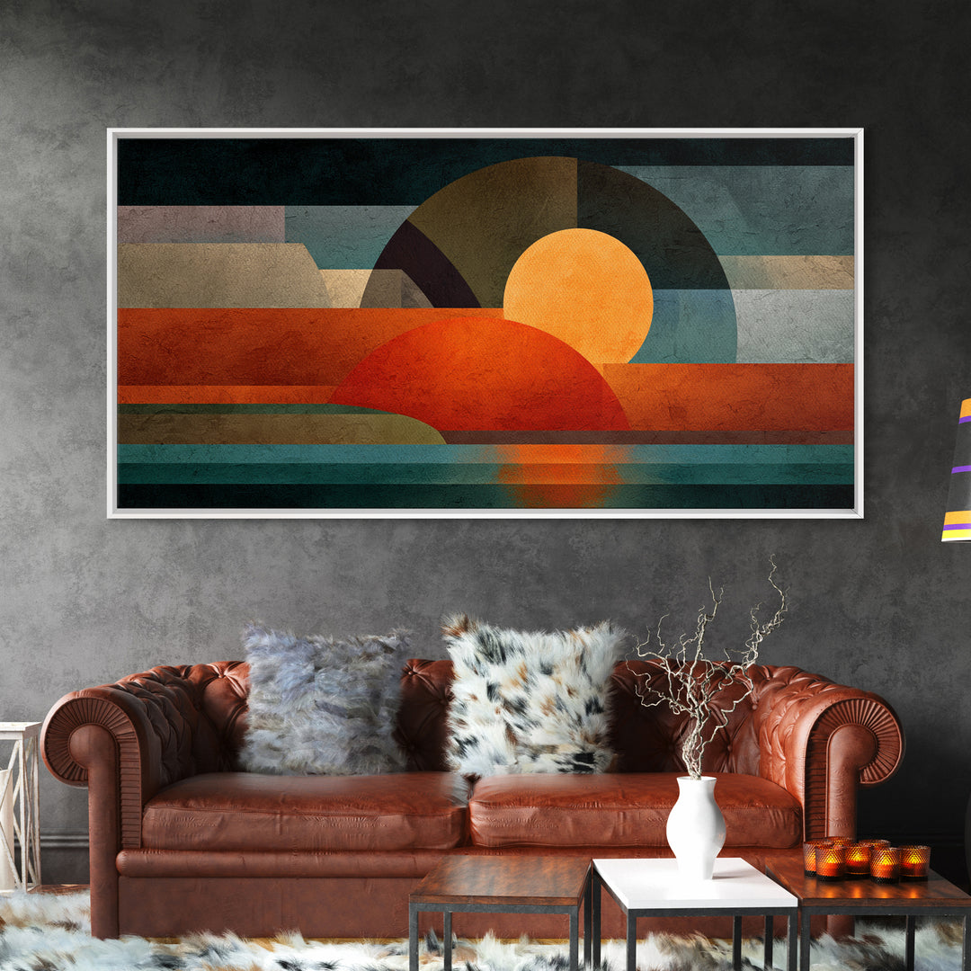 Playful Checkerboard Landscape Framed Canvas Print, Eclectic Art, Printable Art, Living Room Decor, Fine Art, Eclectic, ECL-2x1-5