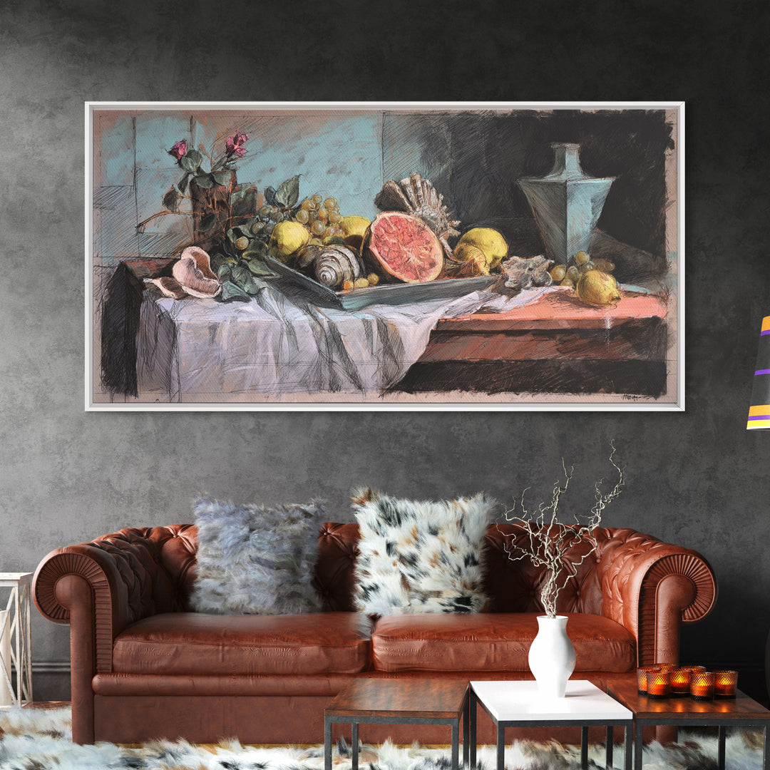 Naive Cityscape with Patterned Windows Framed Canvas Print, Eclectic Art, Art Print, Living Room Decor, Fine Art, Eclectic, ECL-2x1-56