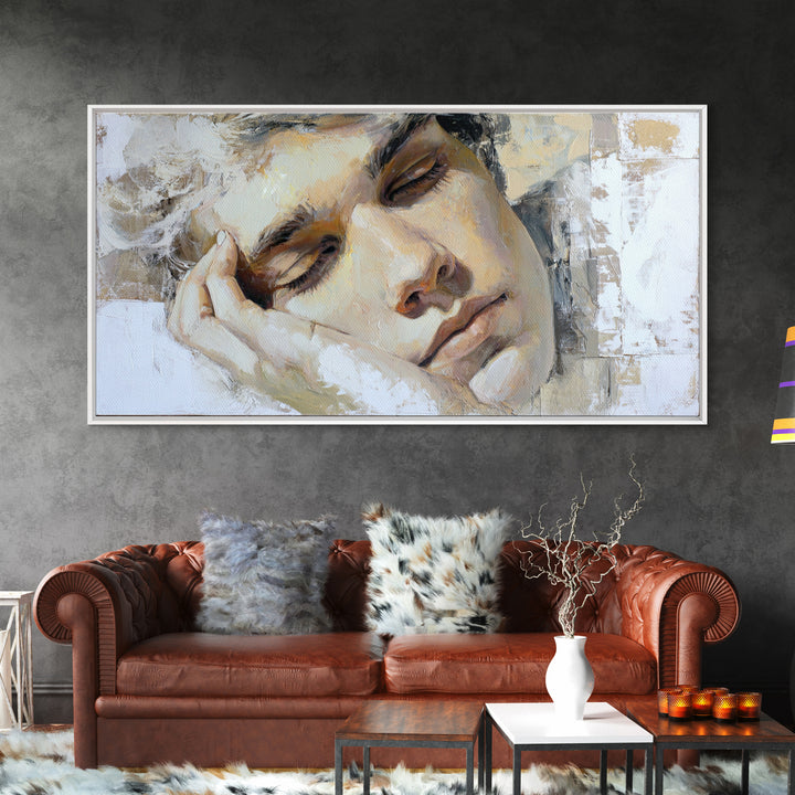 Layered Tapestry Pattern Framed Canvas Print, Eclectic Art, Digital Art, Living Room Decor, Oil Painting, Eclectic, ECL-2x1-60