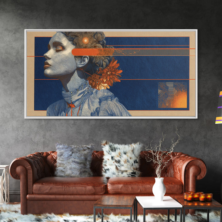 Abstract Shapes Layered Framed Canvas Print, Eclectic Art, Wall Art Prints, Living Room Decor, Abstract Art, Eclectic, ECL-2x1-72